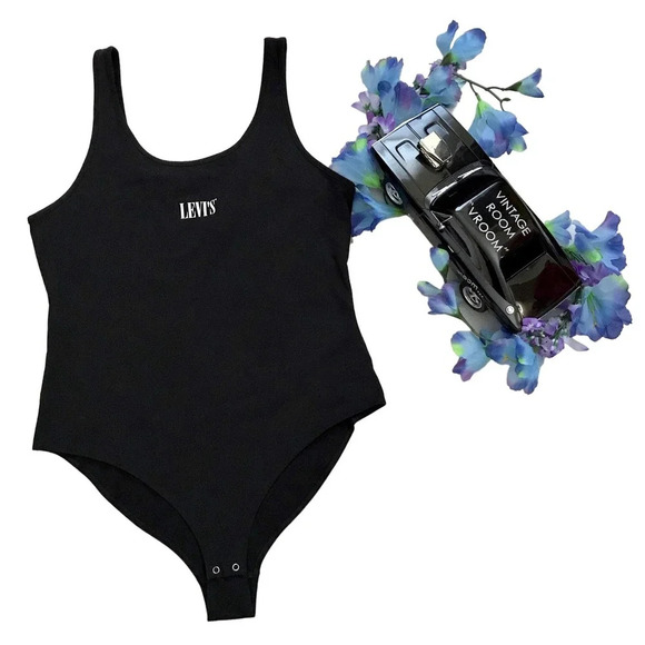 Levi's NWT Black Bodysuit Women L - Picture 1 of 8